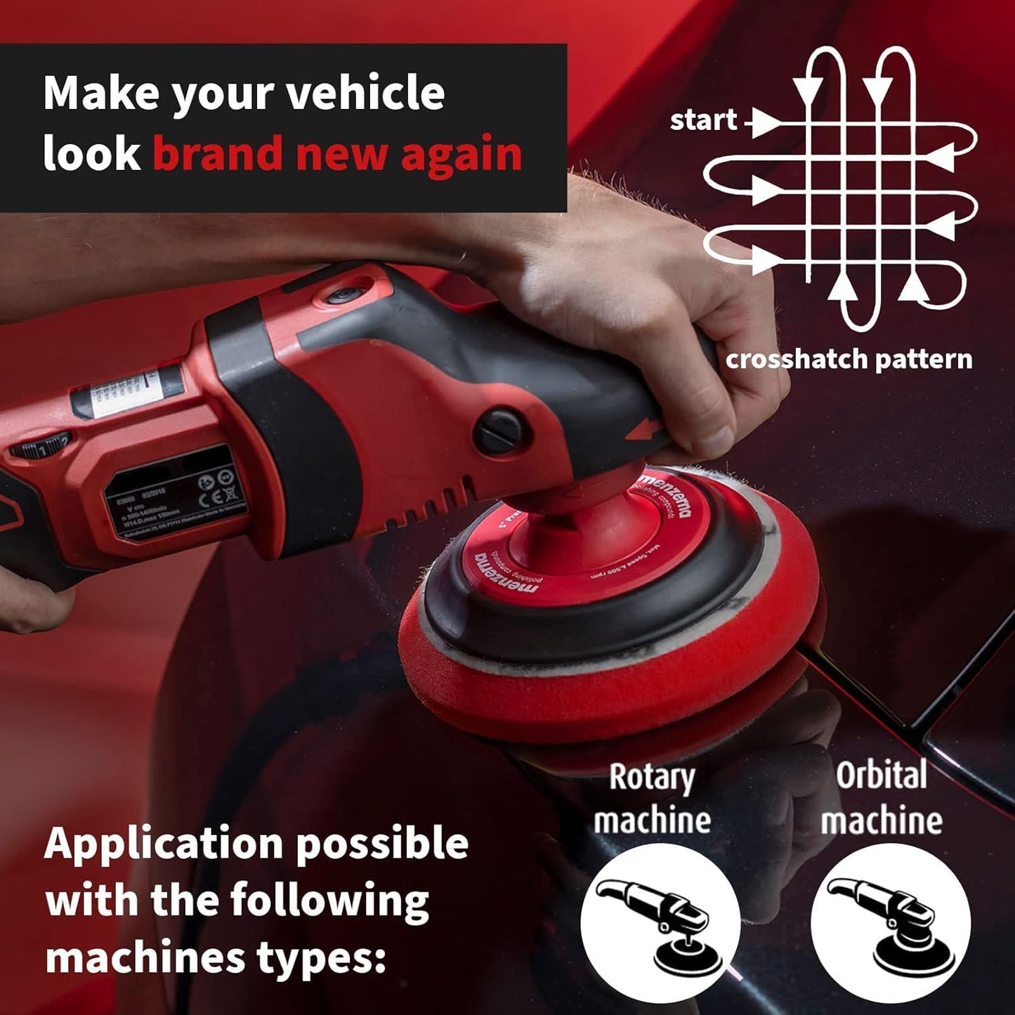 menzerna Deep Scratch and Swirl Remover Kit I Car polishing Set with Menzerna Heavy Cut 400 (16oz) and 6 Inch Polishing Pad I Deep Scratch Remover and high Gloss Kit for All Types of Vehicles