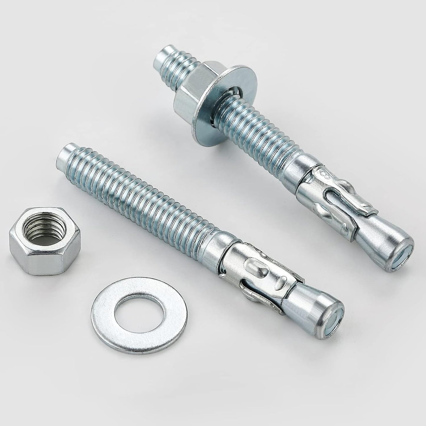 3/8x4" 30Pcs Inch Standard Fasteners for Heavy-Duty Zinc Wedge Anchors for Cement and Concrete