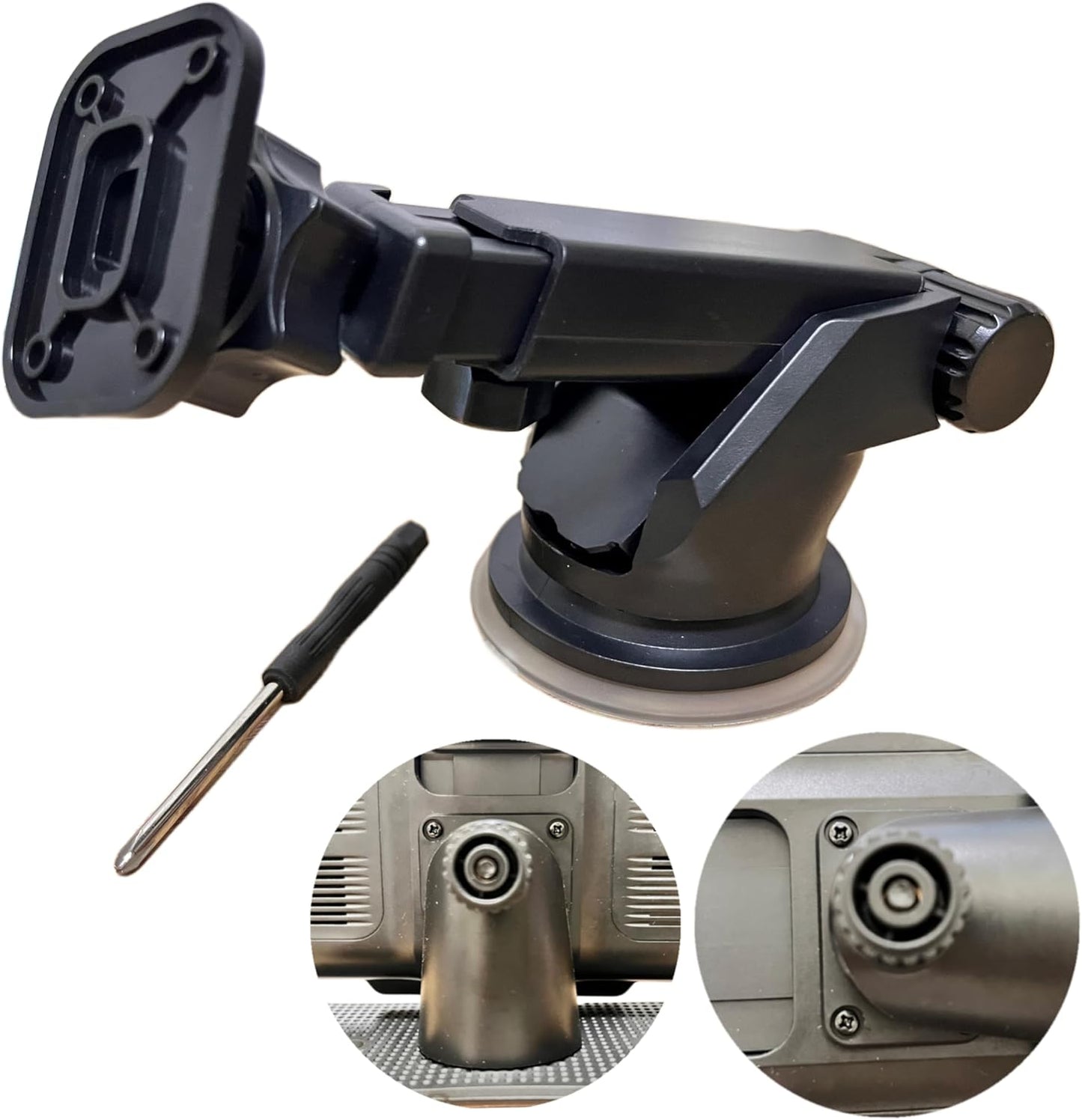 Carplay Mount with Scrwes Flexible Suction Cup Bracket for 7"/ 9"/ 10.26" Car Android Auto Screen Upgraded Windshield Dashboard Suction Cup Mount