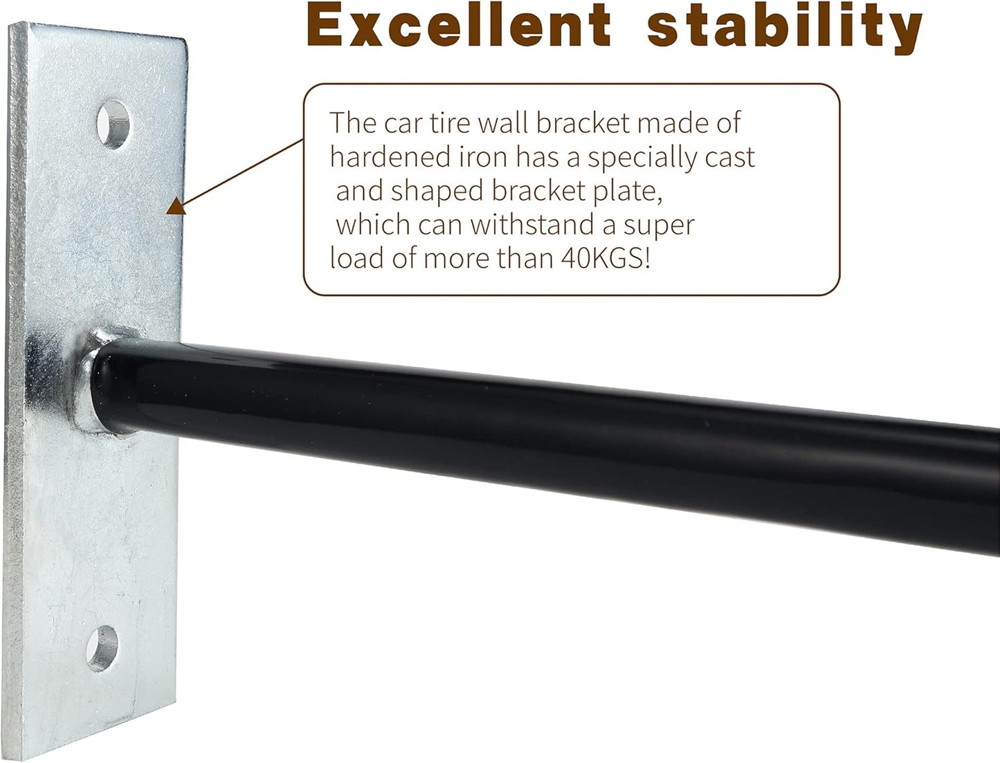 Sinoer 4PCS Garage Hooks Tire Storage System,Wall Mount Hooks with Metal Screws and Anchors - Tire/Rim Holder for Car ,Black