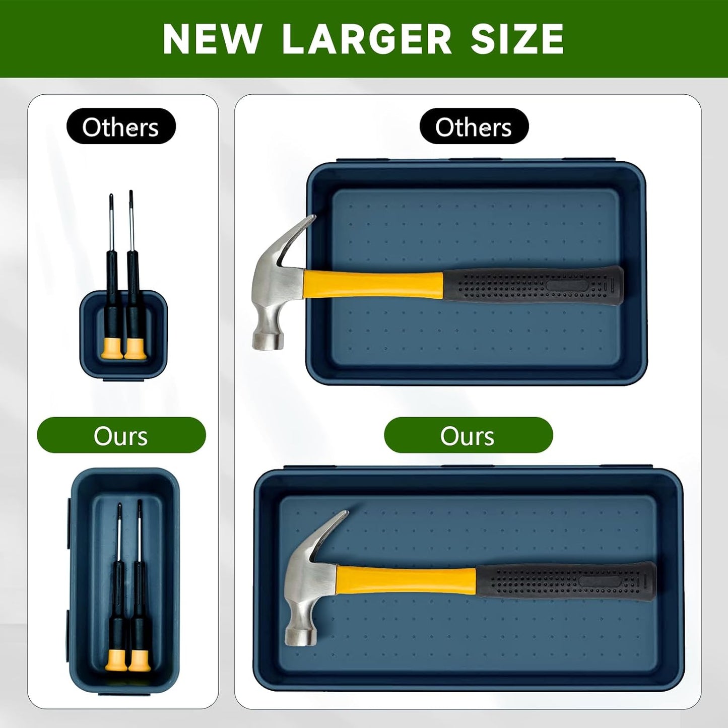 Tool Box Organizer Tray, Toolbox Desk Drawer Organizer, Tool Box Tray, Toolbox Organization Storage for Rolling Tool Chest (60PCS (Blue+Green))