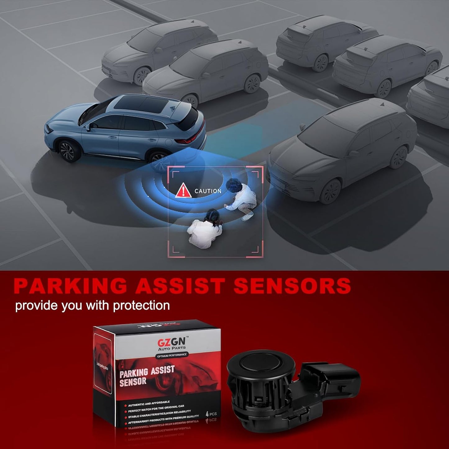 Parking Assist Sensor Compatible with Toyota RAV4 2014-2018,Tacoma 2015-2022,Tunder 2014-2021,Replace#89341-0C010 89341-0C020 PPS65 1PCS Parking Sensors