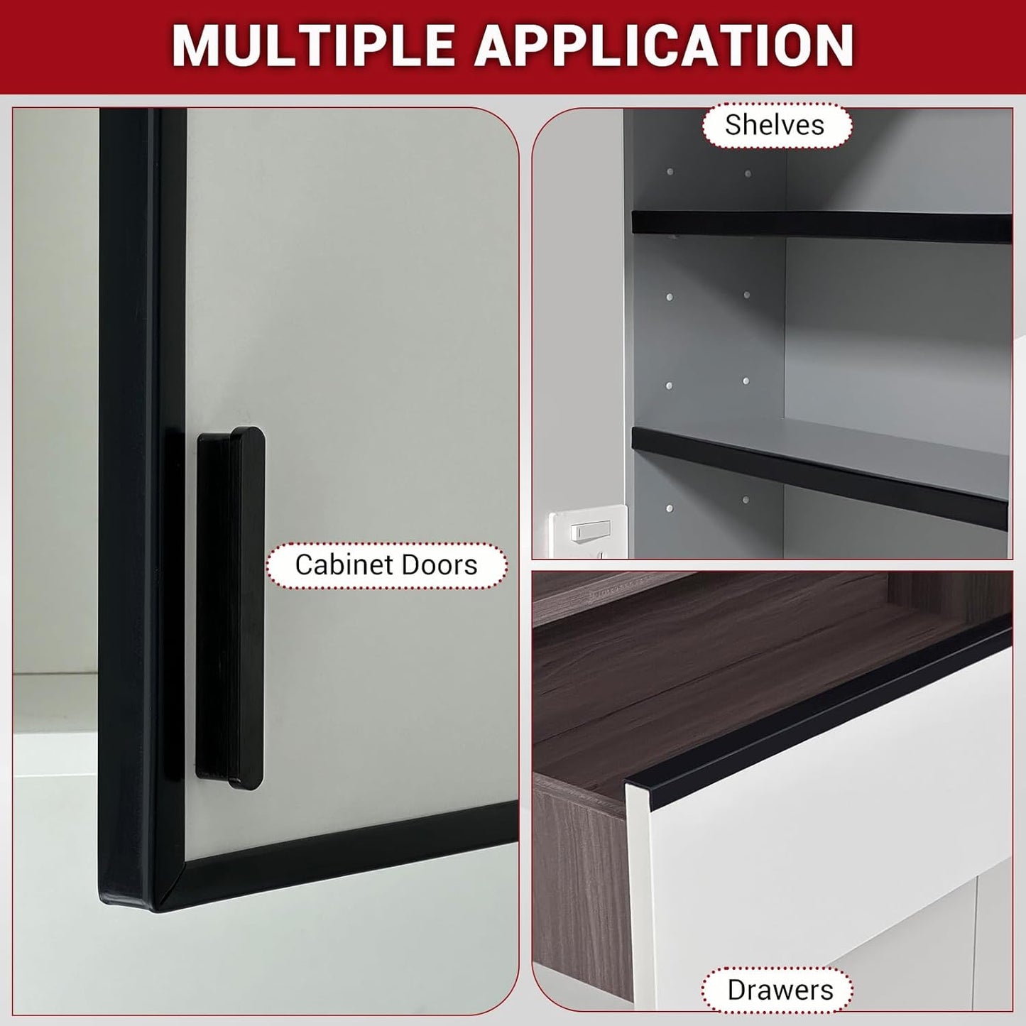 Rubber Edge Trim, 1" Self Adhesive Flexible U Channel Edge Protecter for Plywood, Tables, Desks, Cabinets, Counter Top, Wide U Shaped Edge Trim, Edge Banding, Black Color, 20Ft