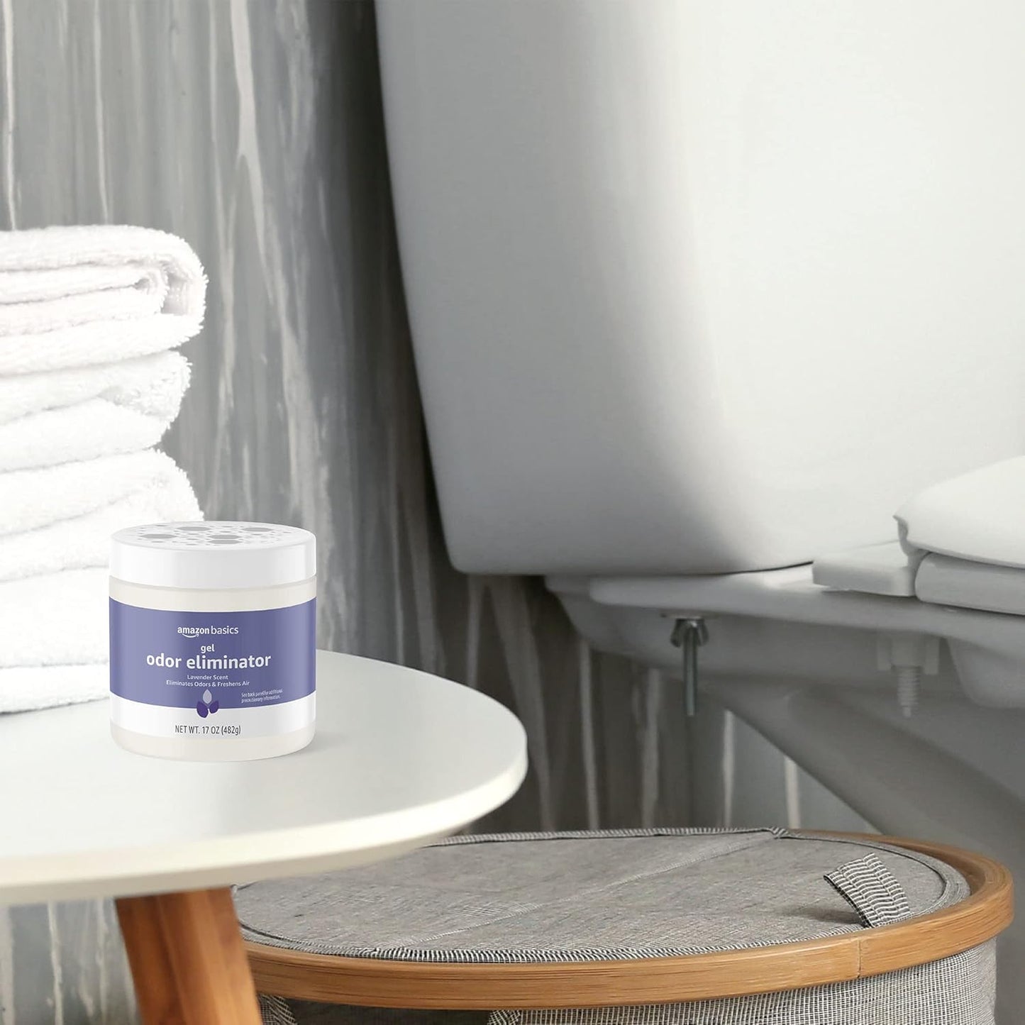 Amazon Basics Gel Odor Eliminator, Activated Charcoal, Lavender, 17 Oz, Pack of 1