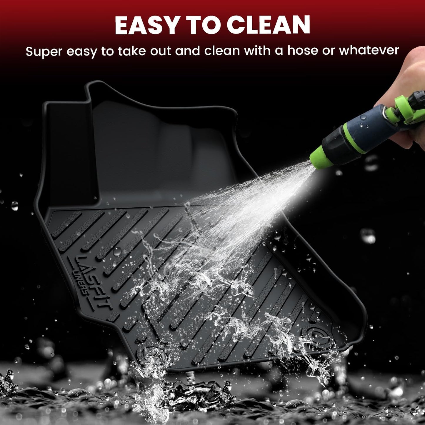 LASFIT Floor Mats for Toyota Camry 2015-2017 (Not Fit Hybrid) LE/SE/XLE/XSE, Custom Fit TPE All Weather Floor Liners for 2017 2016 2015 camry1st & 2nd Row Car Mats, Black