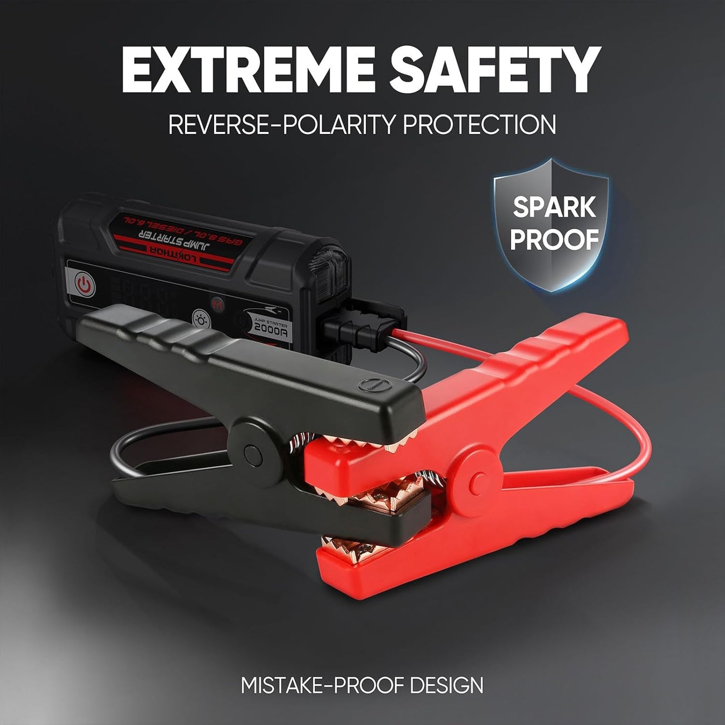 J400 Jump Starter with ConnectMax Tech, 2000A 12V Battery Jumper Starter Portable, Lithium Jump Box and Jump Pack for Up to 8.0-Liter Gas and 6.0-Liter Diesel Engines, Smart Digital Screen