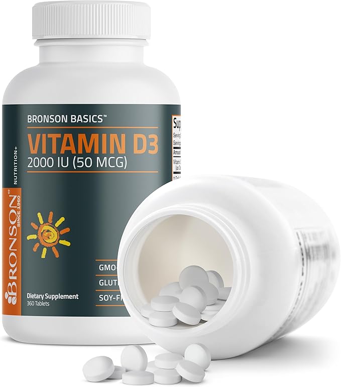 Bronson Vitamin D3 2000 IU (50mcg) Non-GMO, 360 Tablets