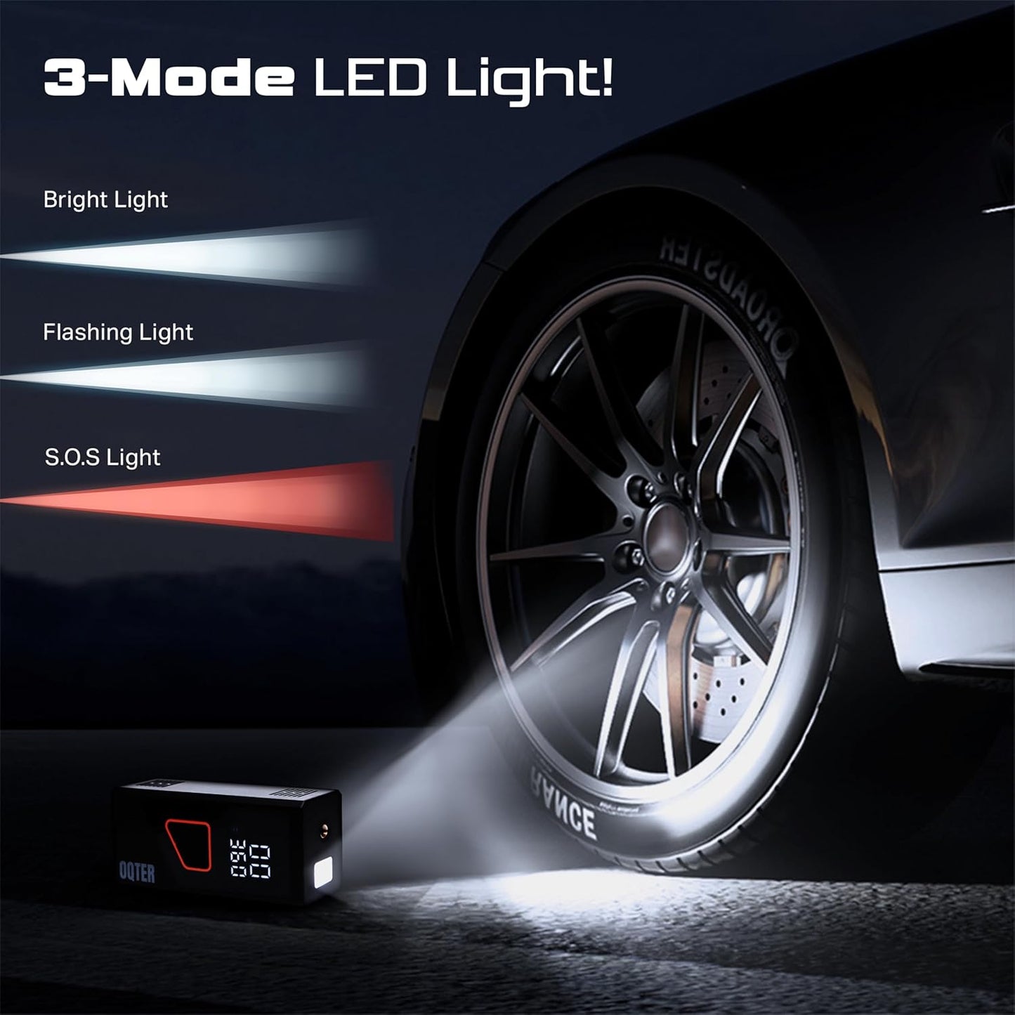 Tire Inflator Portable Air Compressor, 150PSI Portable Tire Inflator For Car, Air Pump for Car Tires with Tire Pressure Gauge Tools, 6000mAh Smart Pump Tire Inflator for Car, Motorcycle & Bike Pump