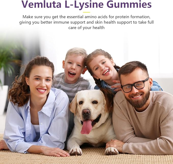 2 Packs 1200 MG L-Lysine Gummies for Immune Support & Collagen Boost - Chewable Lysine Supplement for Adults, Lip & Cold Sore* Support for Women,Blueberry, Non-GMO, Gluten Free,120 Counts