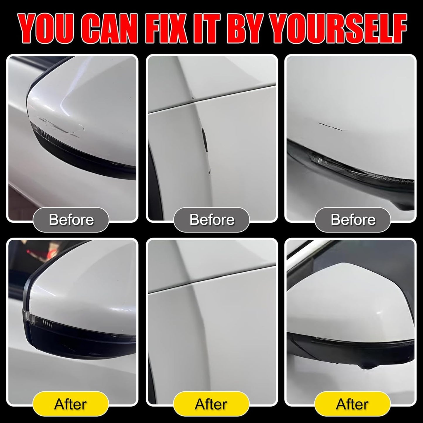 Car Touch Up Paint(Crystal White Tricoat(G1W/WA140X)) for Cadillac, Car Paint Scratch Repair Kit, Quick & Easy Solution to Repair, 2 in 1 Scratch Remover Pen with 2PCS Disposable Micro Applicators