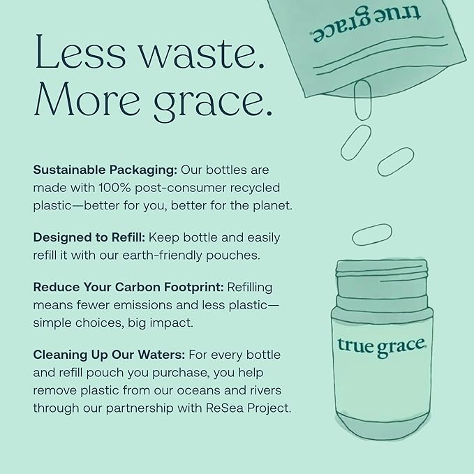 True Grace Daily Men’s Multivitamin 50+ - 120 Easy-to-Swallow Tablets - Immune, Energy, Longevity & Memory Support - Gluten Free, Soy Free, Vegan - 60 Servings