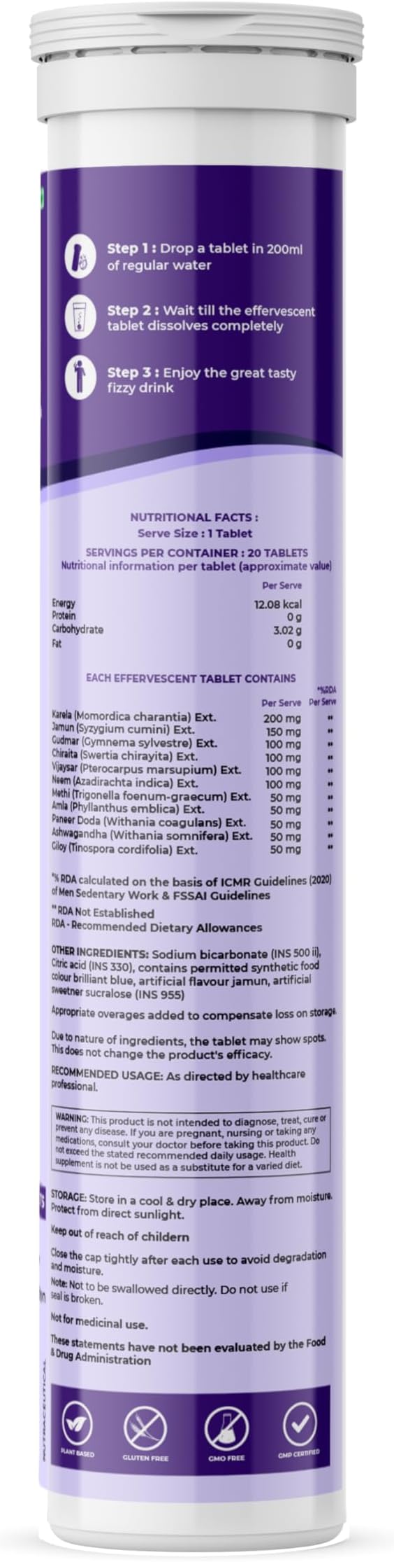 Karela Jamun Fizz Effervescent Tablets (2 Month Supply)