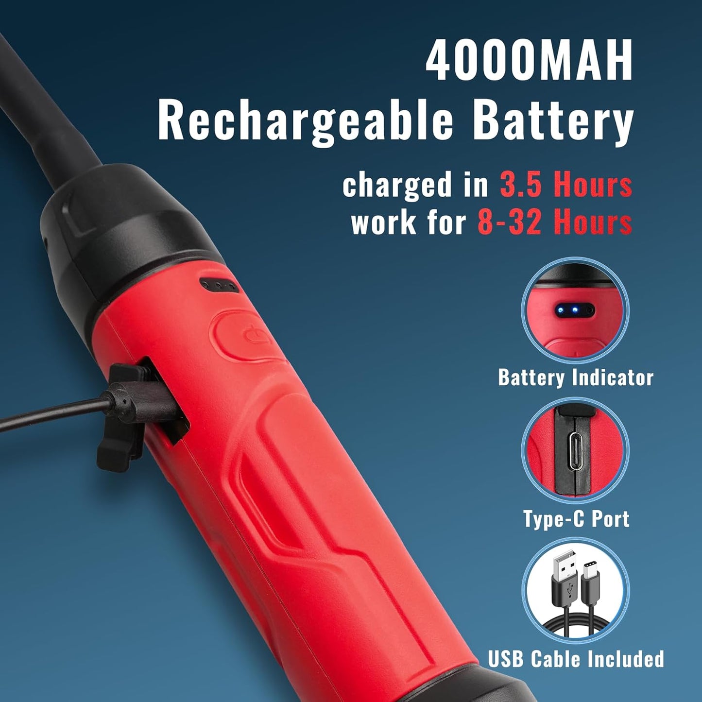 Rechargeable Work Light Magnetic, 800LM LED Work Light with Flexible Gooseneck, 3 Modes Mechanic Light for Work Bench, Auto Repair, Lathe, Gift for Men