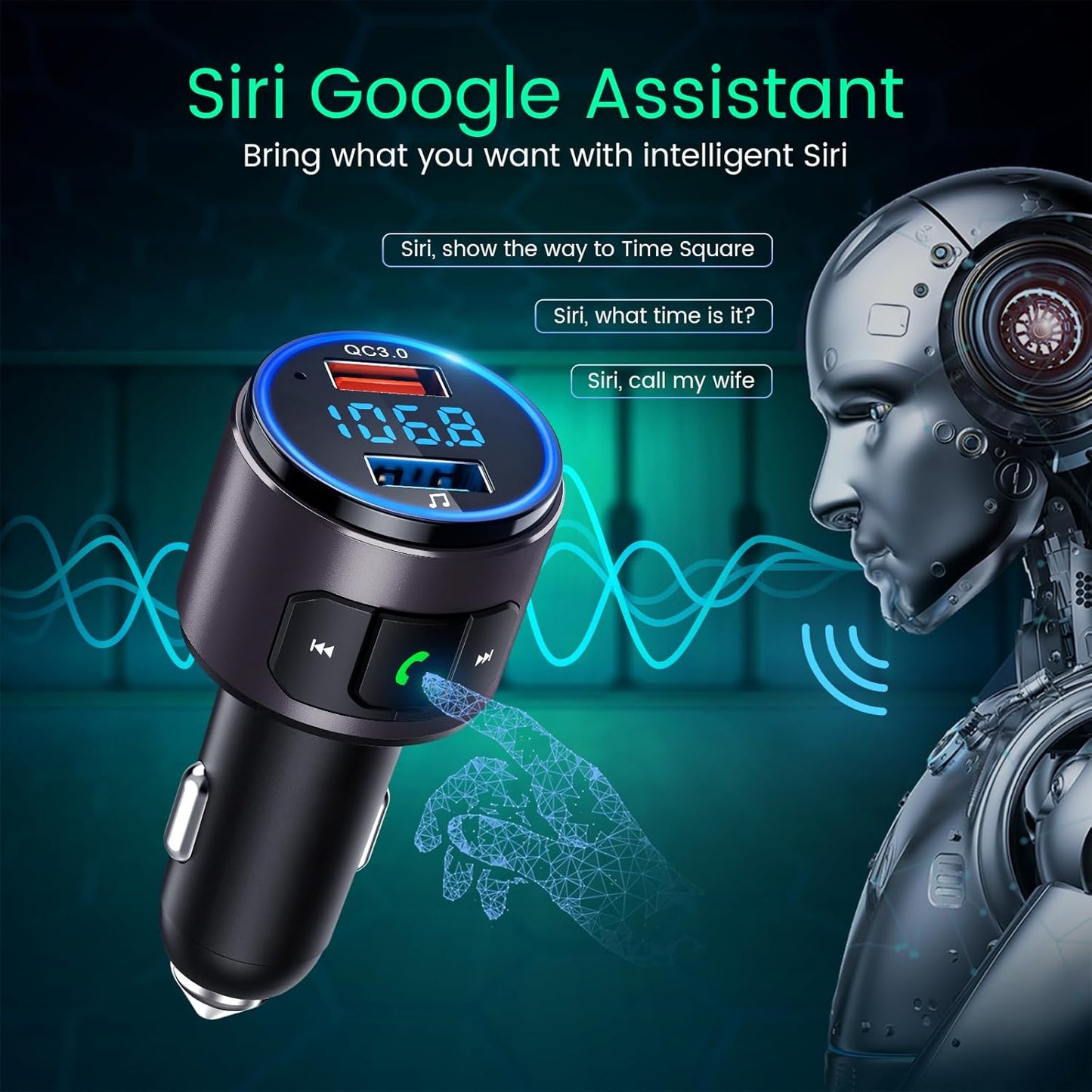 Upgraded V5.0 FM Transmitter for Car-Brownโฆ