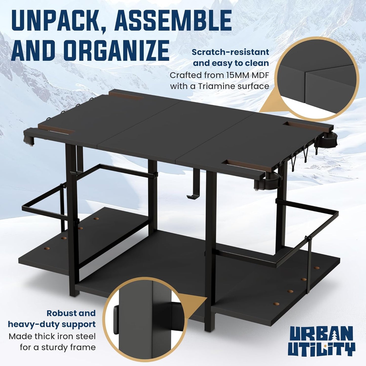 Water Ski Storage Rack – Garage Ski Rack Freestanding Organizer for Waterskis, Wakeboards, Paddleboards & Surfboards – Summer Water Sports Gear Holder for Indoor/Outdoor Use – 29x19x6 Inches