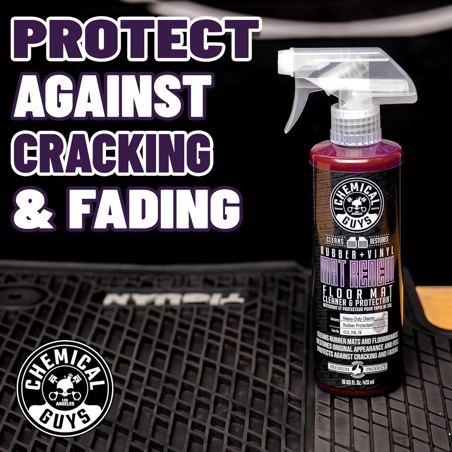 Chemical Guys Mat Renew Rubber + Vinyl Floor Mat Cleaner and Protectant, Safe for Cars, Trucks, SUVs, Motorcycles, RVs & More, Extra Large 32 fl oz
