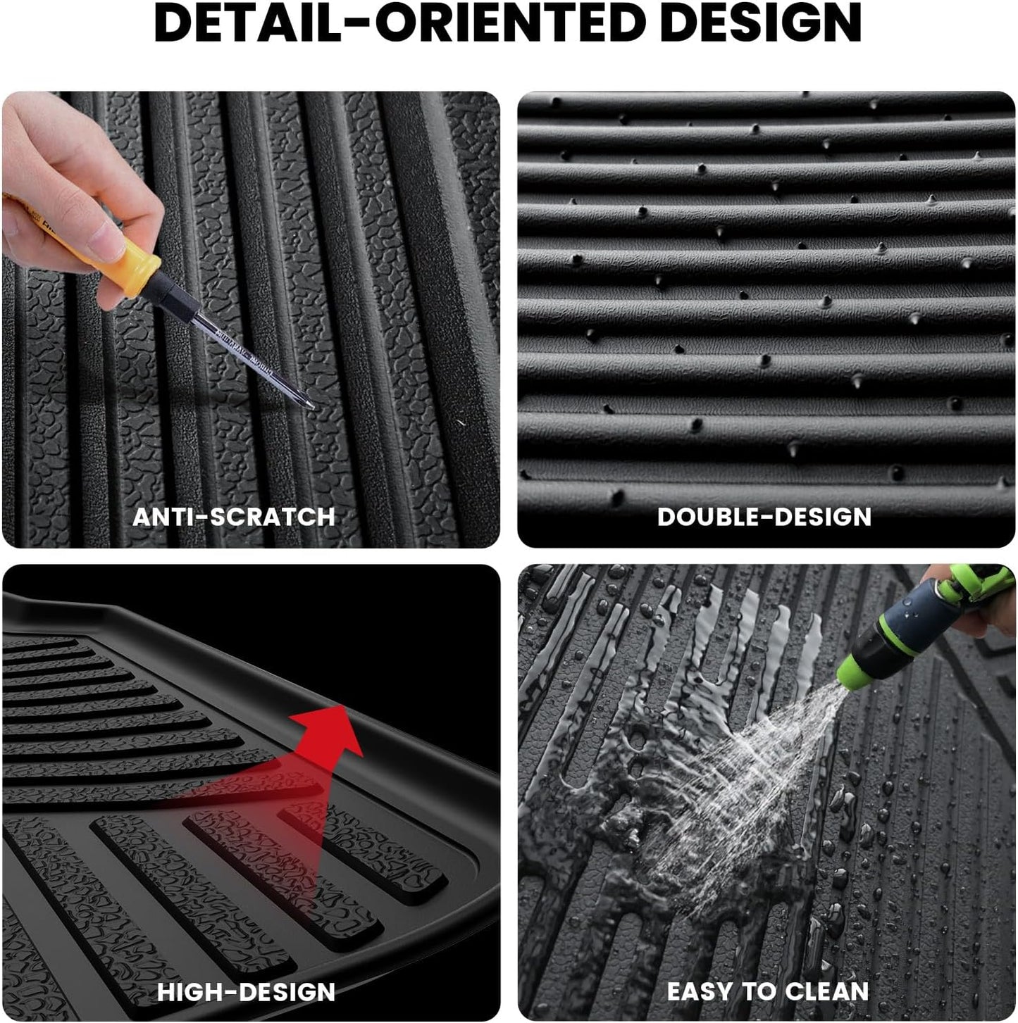 LASFIT Trunk Mat&Backrest Mat for Toyota 4Runner 2025(Only Fit 5 Seats), All Weather TPE Custom Fit Cargo Liner for 4Runner SR5/TRD/Limited 6th gen 4 Runner Cargo Mat, Black