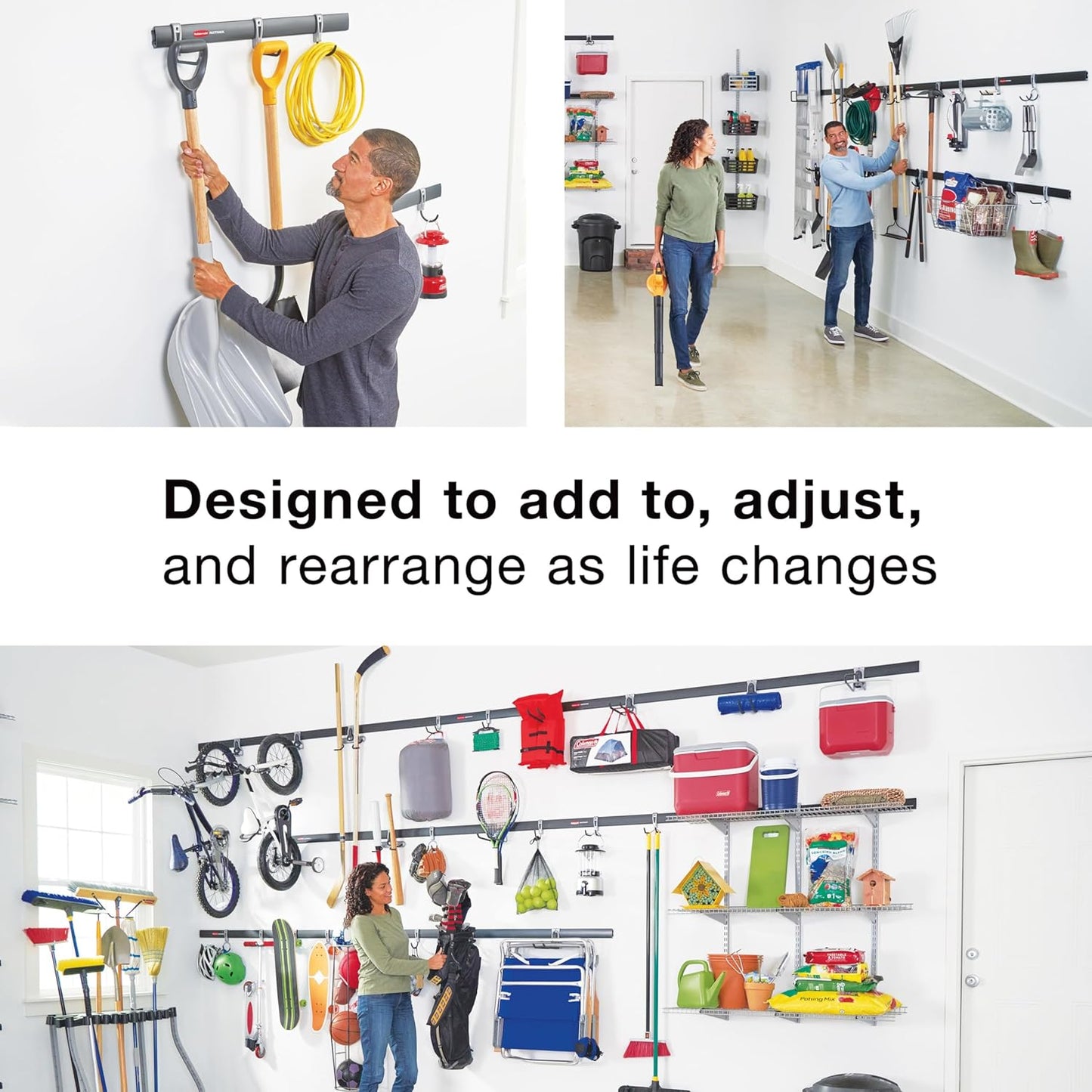 Rubbermaid FastTrack Garage Storage System Tool Hanging Kit, Wall Mount Holder for Garden Lawn Tools/Garage/Home Organization