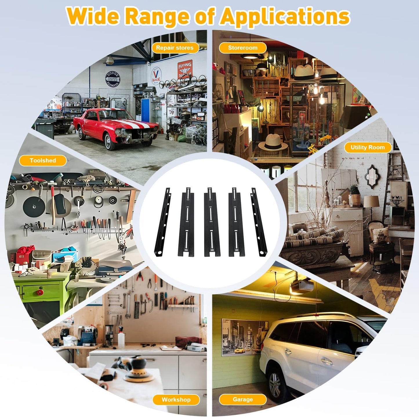 TOPOWN Overhead Garage Ceiling Bin Storage Rack, Heavy Duty Tote Slide Garage Storage System Overhead Tote Storage Rail System (for 4 Bins)