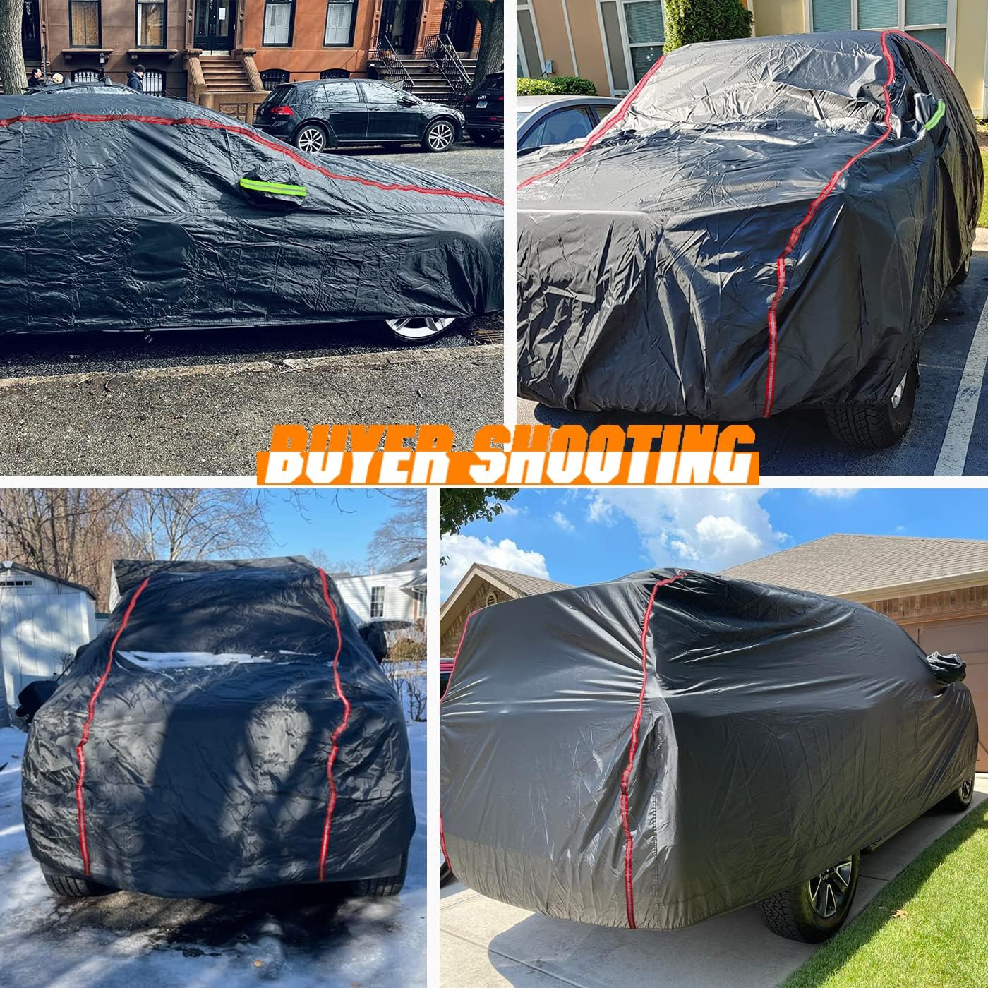 Breathable New Material, Waterproof Car Cover, Locks and Zipper Doors, Sunscreen Waterproof UV Prevention Snowproof Wind and Windproof,Suitable for Indoor Outdoor,for Sedan (Up to 181")