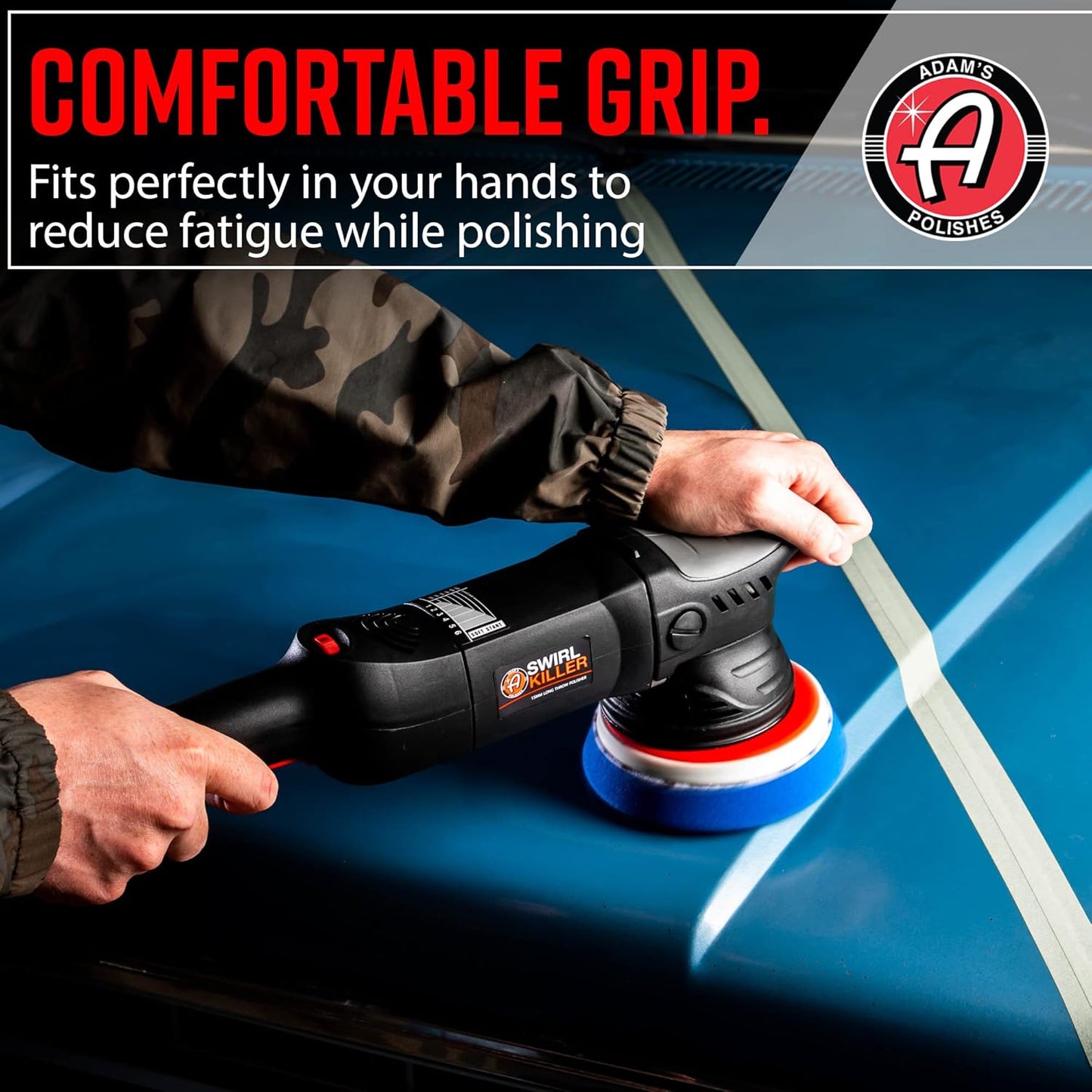 Adam's Polishes Swirl Killer 15mm Car Polisher - Buffer Polisher Dual Action Machine | Use W/Car Polish, Polishing Compound, or Car Scratch Remover | Detailing Car Wash Clay Bar Ceramic Coating