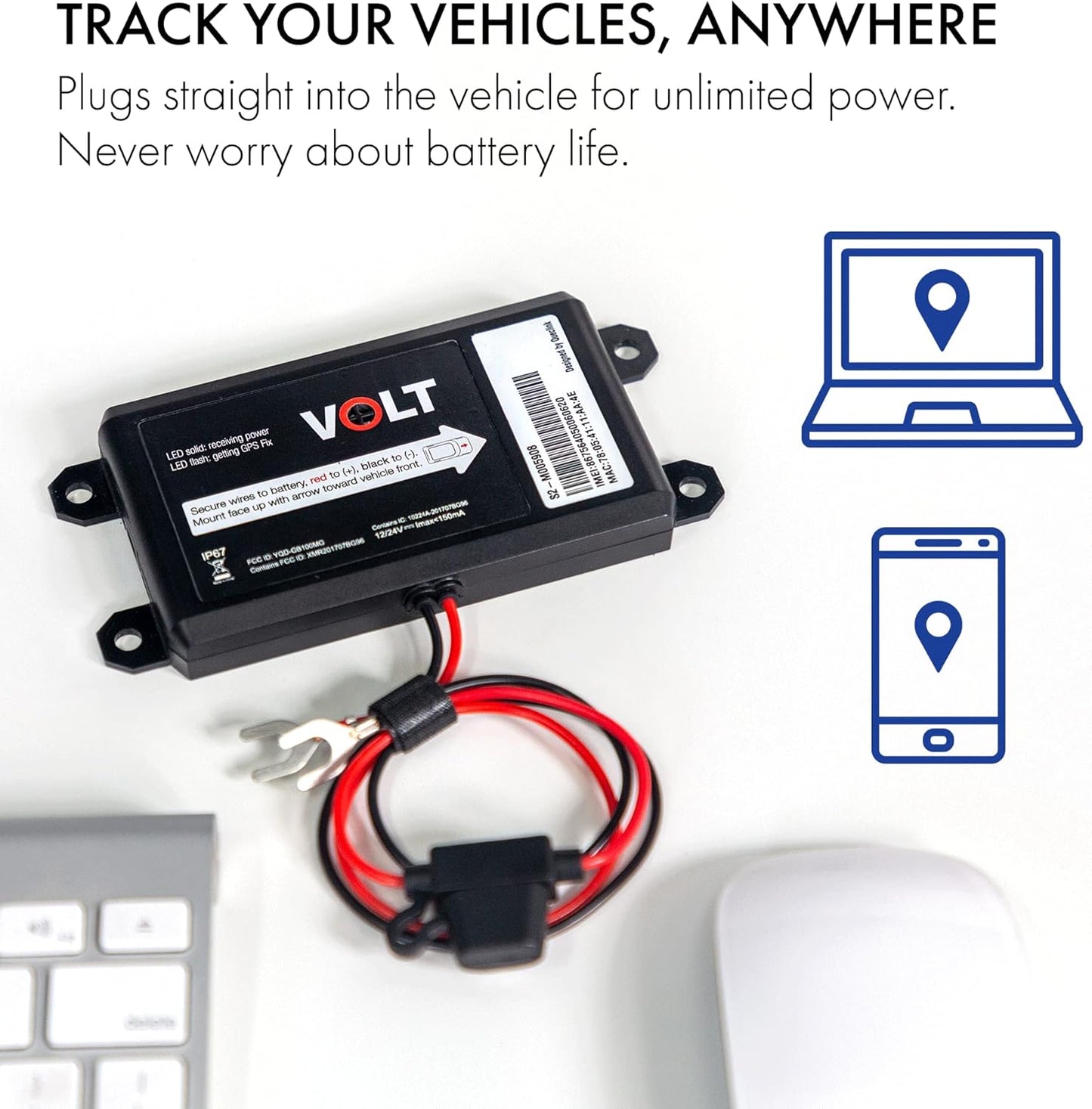 Brickhouse GPS Tracker for Vehicles - Livewire Volt 4G LTE Wired Car Tracker with GPS Tracking & Mapping - Enhance Security with Real-Time 24/7 Surveillance - Easy Installation - Subscription Required