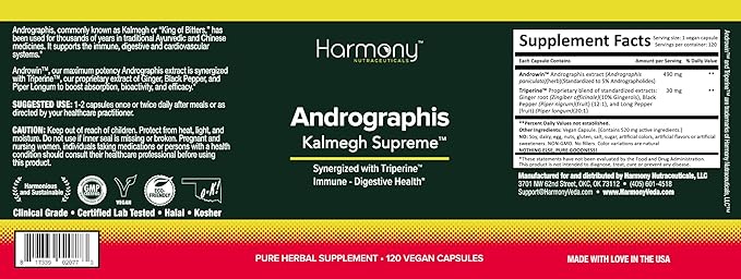 Kalmegh - Andrographis - Highest potency and maximum bio-availability!! - Dr. Gumman's Clinical Grade for Immunity Support