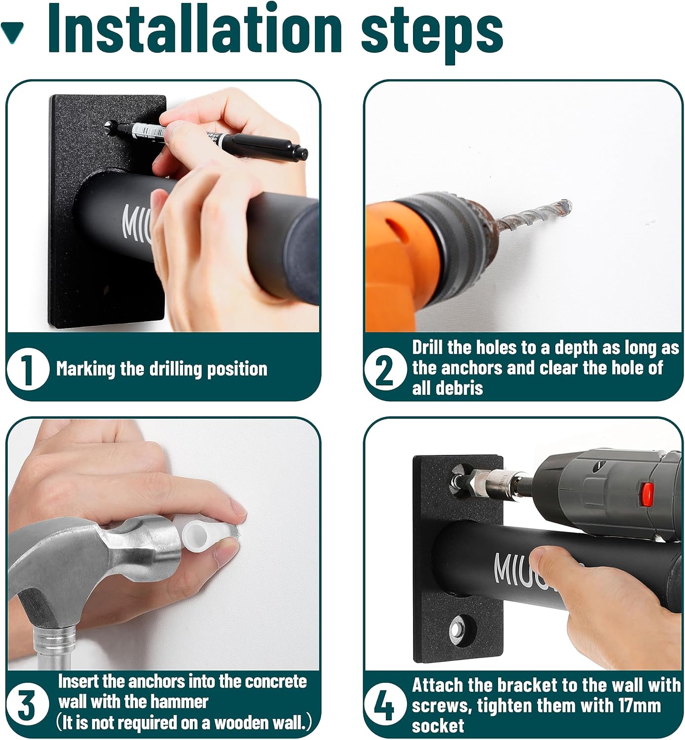 Weight Plate Holder, Wall Mounted Weight Rack Storage for Weight Plates, Home Gym Organizer