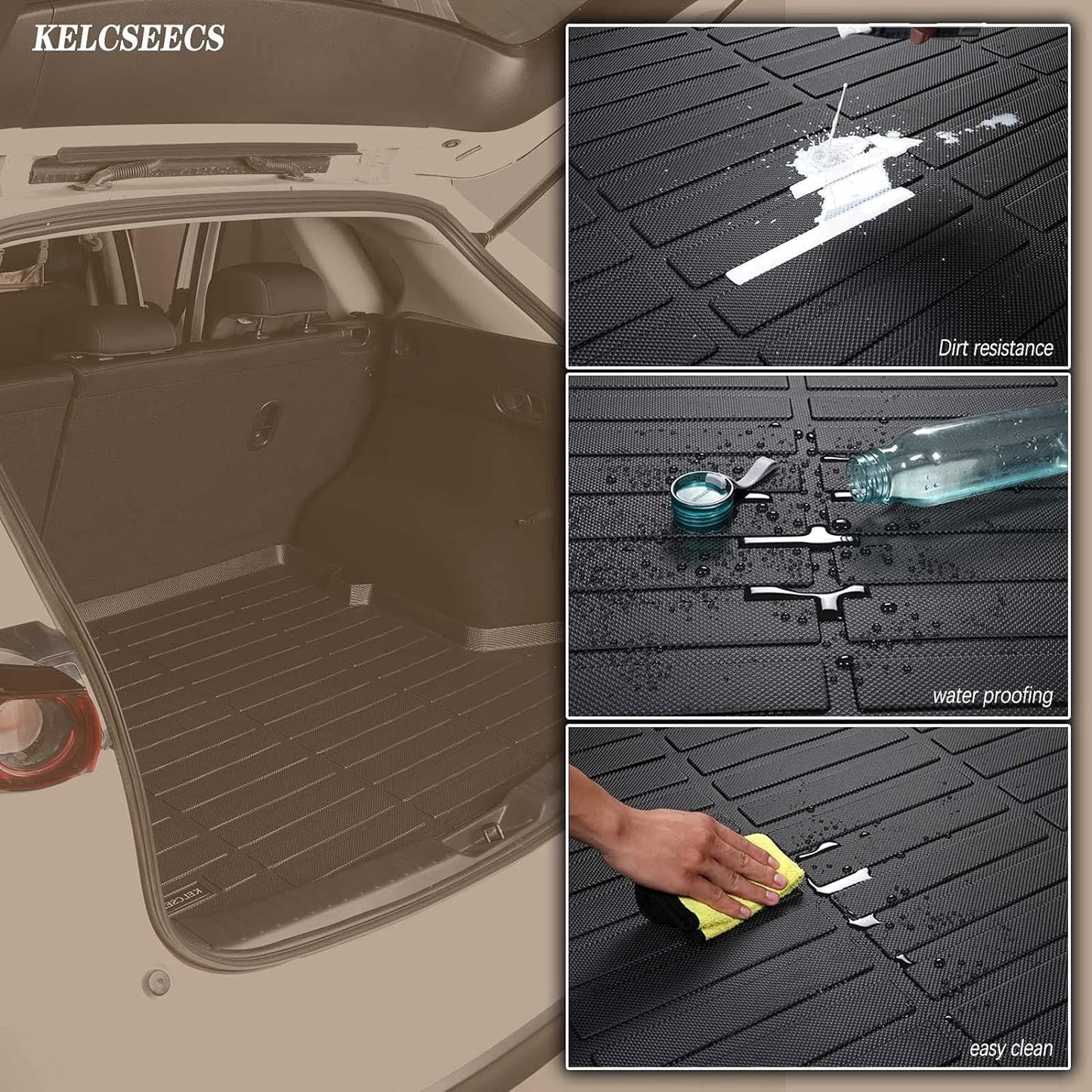 KELCSEECS Floor Mats & Cargo Liner for 2025 2024 2023 2022 Corolla Cross(Fit Hybrid & Gas) FWD All Weather Floor Liners Car Mats Cargo Mat Trunk Mat Corolla Cross Floor Mats Trunk Liner Accessories