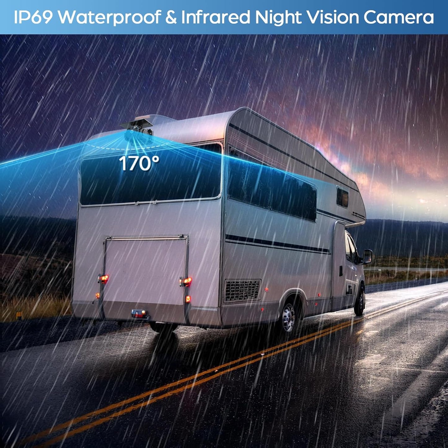 Magnetic Solar Backup Camera Compatible with VS-7A, Only A Camera, Without Monitor