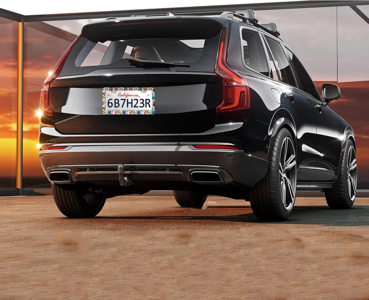 Funny Cat License Plate Frame Pet Cartoon License Plate Holders Stainless Steel Auto Accessory Bracket 2 Hole with Screws Universal Us Car License Plate Frames 6x12 Inch for Women Men