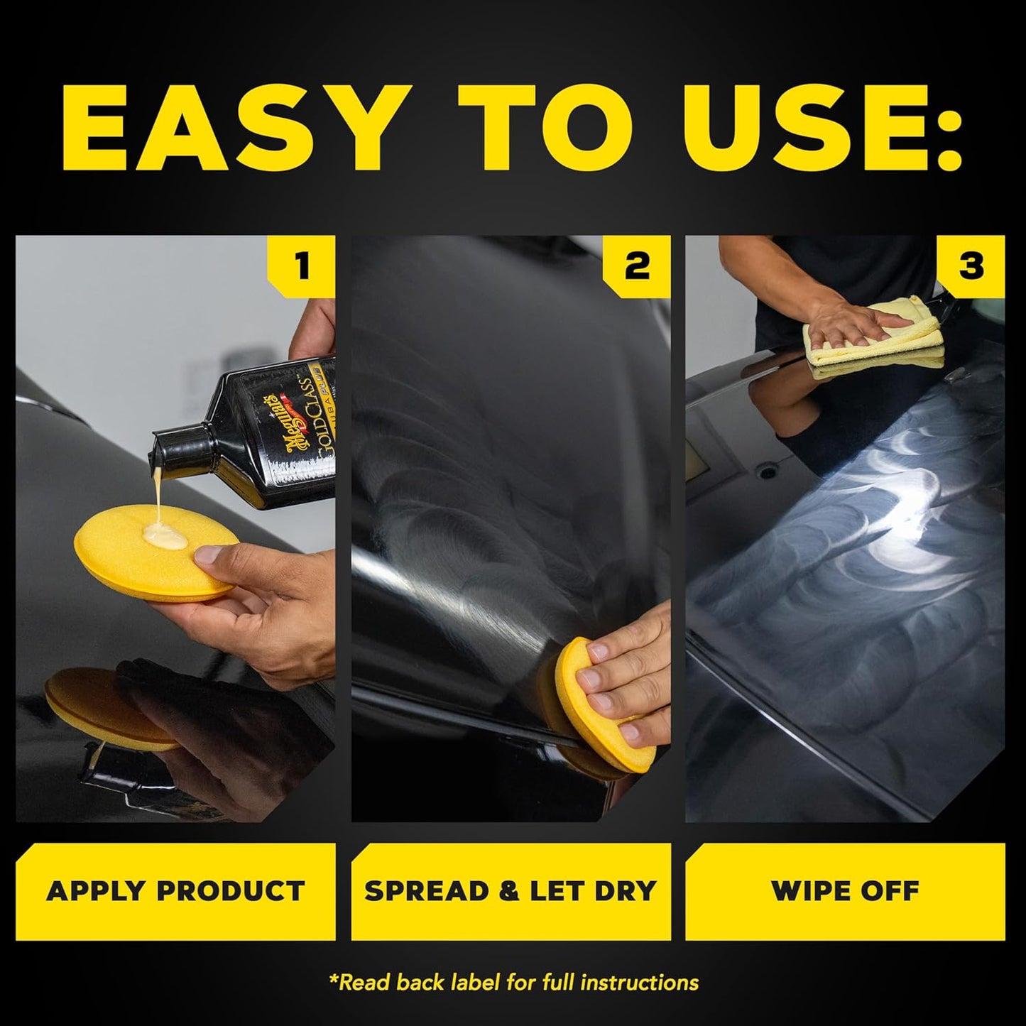 Meguiar's Gold Class Carnauba Plus Premium Liquid Wax Kit, Car Detailing Kit with a Pure Carnauba Wax Blend and a Foam Applicator Pad for Keeping Glossy Paint Protected Like a Pro, 16 Oz Bottle