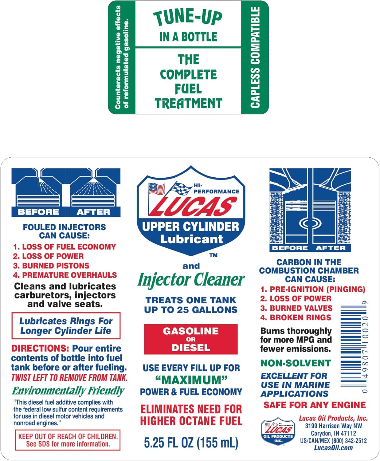 Lucas Oil 10020 Fuel Treatment - 5.25 Ounce (Pack of 6)
