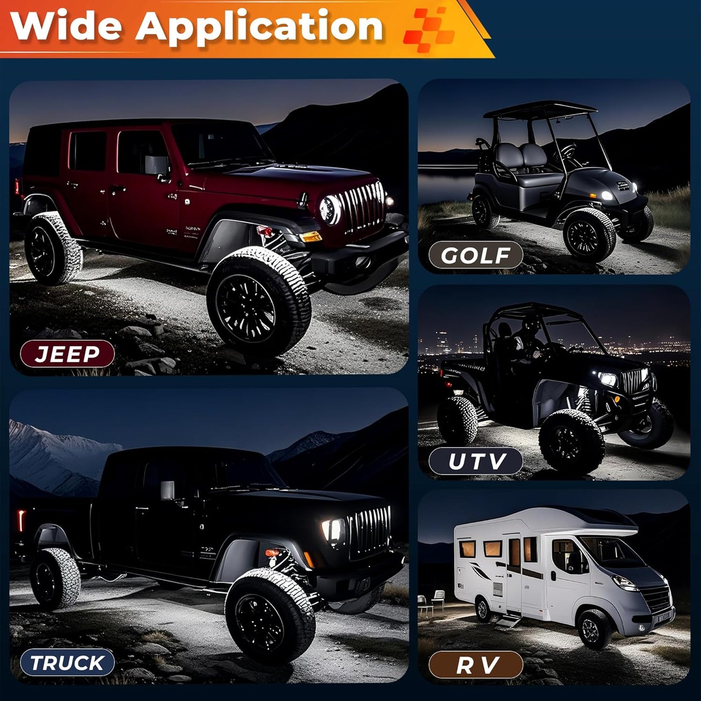 20 Pods Pure White LED Rock Lights Kit with Switch Wiring Harness,6500K 540 LEDs Bright Rock Lights for Trucks,Waterproof Underglow Light for Car Jeep Off Road ATV UTV SUV