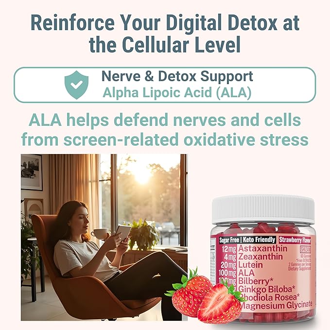 Rhodiola Rosea ALA Ginkgo Biloba Astaxanthin Lutein Zeaxanthin Bilberry Magnesium Glycinate Gummies for Eyes Brain Kids, Rhodiola ALA Capsules Pills Tincture Supplements Alt, 300mg 24mg 20mg 12mg 40mg