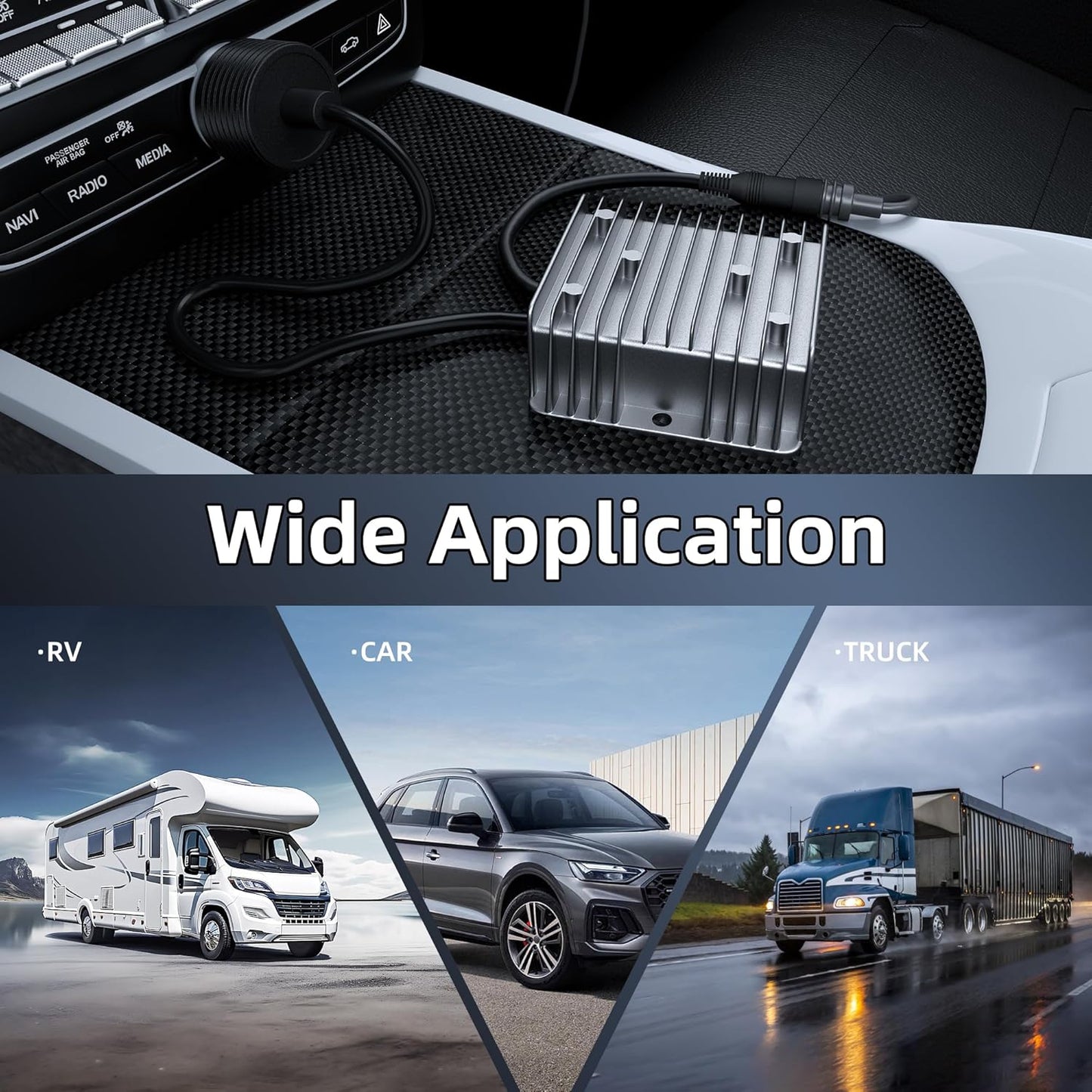 Starlink Gen 3 Step Up Cigarette Lighter Adapter with DC Cable, 57V 4.5A Output, 10V-36V Input, 18 AWG Starlink Gen3 Car Charger, Waterproof, Portable, High Efficiency, Stable