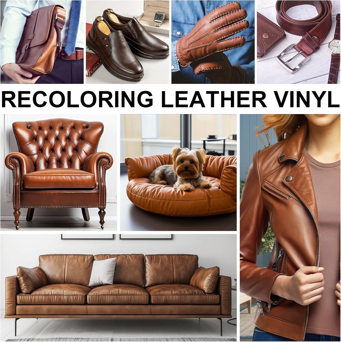 Leather Recoloring Balm Set,Leather Cleaner Restore Conditioner Mink Oil for Leather Repair Kit for Furniture Couches -Revives Repairs Scratches Leather Dye Furniture Polish (Black)