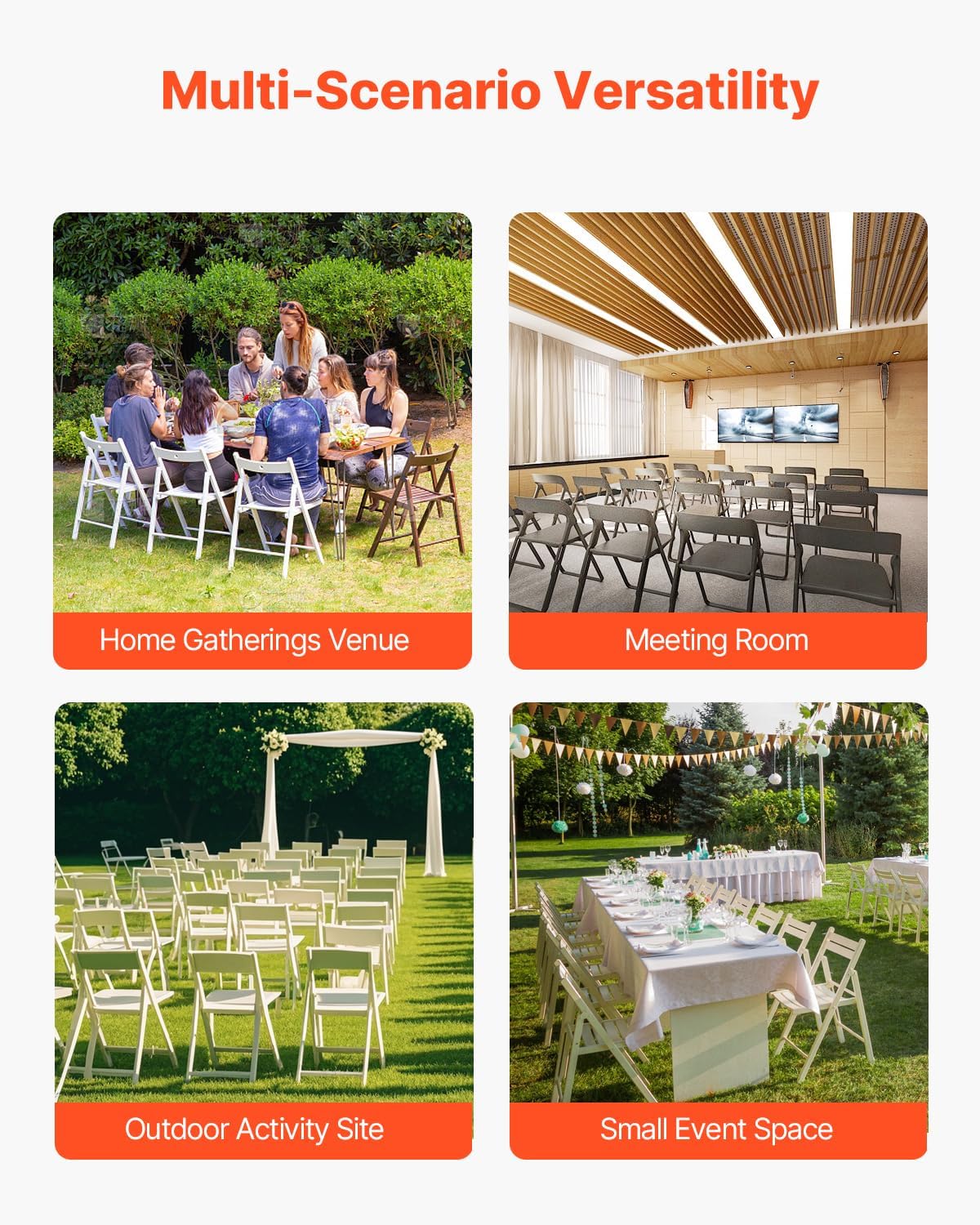 VEVOR Folding Chair Rack, 500 LBS Capacity, Heavy-Duty Chair Cart for 60 Chairs, Metal Chair Storage Dolly Chair Holder with Swivel Casters and Locking Wheels, for Party Event,Hotel,Matte Black