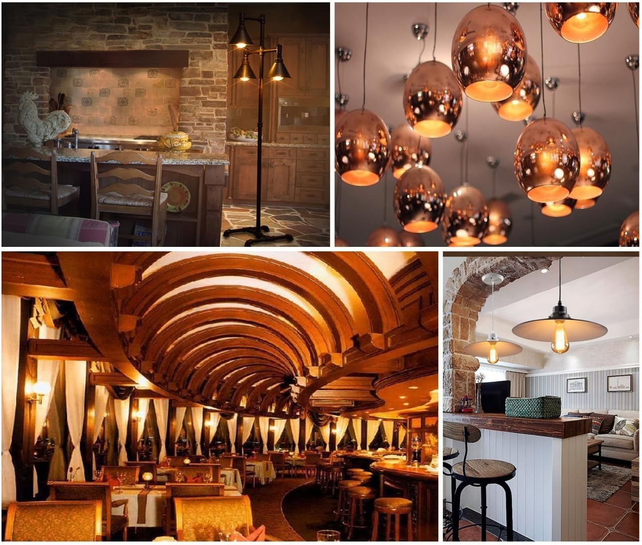 LED Edison Bulb 4W,Antique 40W Vintage Edison Bulb,E26 Light Bulb Non Dimmable Led Bulb 450 Lumens 2300K Amber Warm,Pack of 12