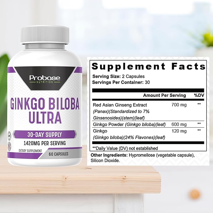 Ginkgo Biloba Ultra 60 Capsules 30-Day Supply