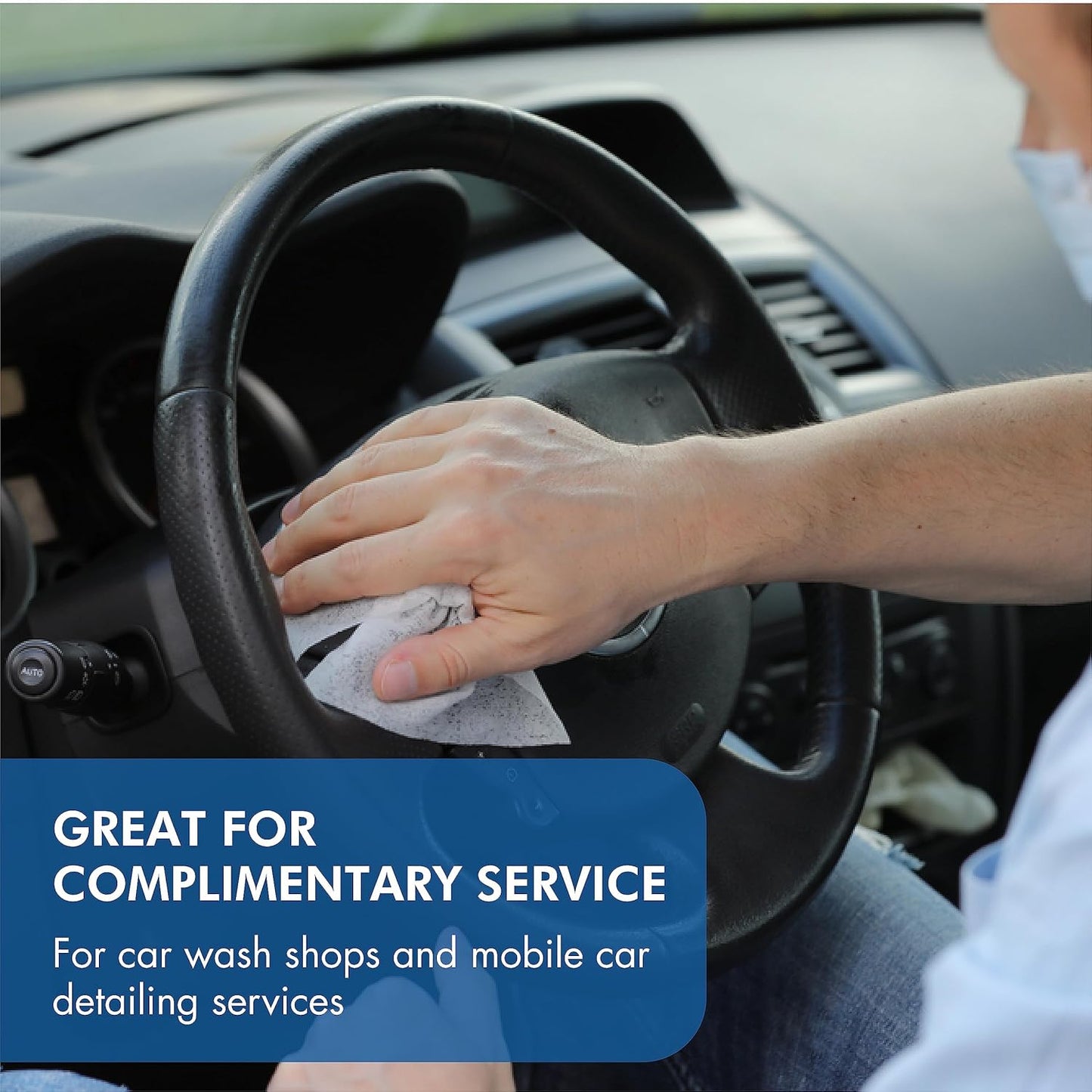 Diamond Wipes Car Wash Wipes with Refreshing Lemon Scent, Pack of 50 Individually Wrapped Wipes, Dashboard Car Accessories Travel Essentials