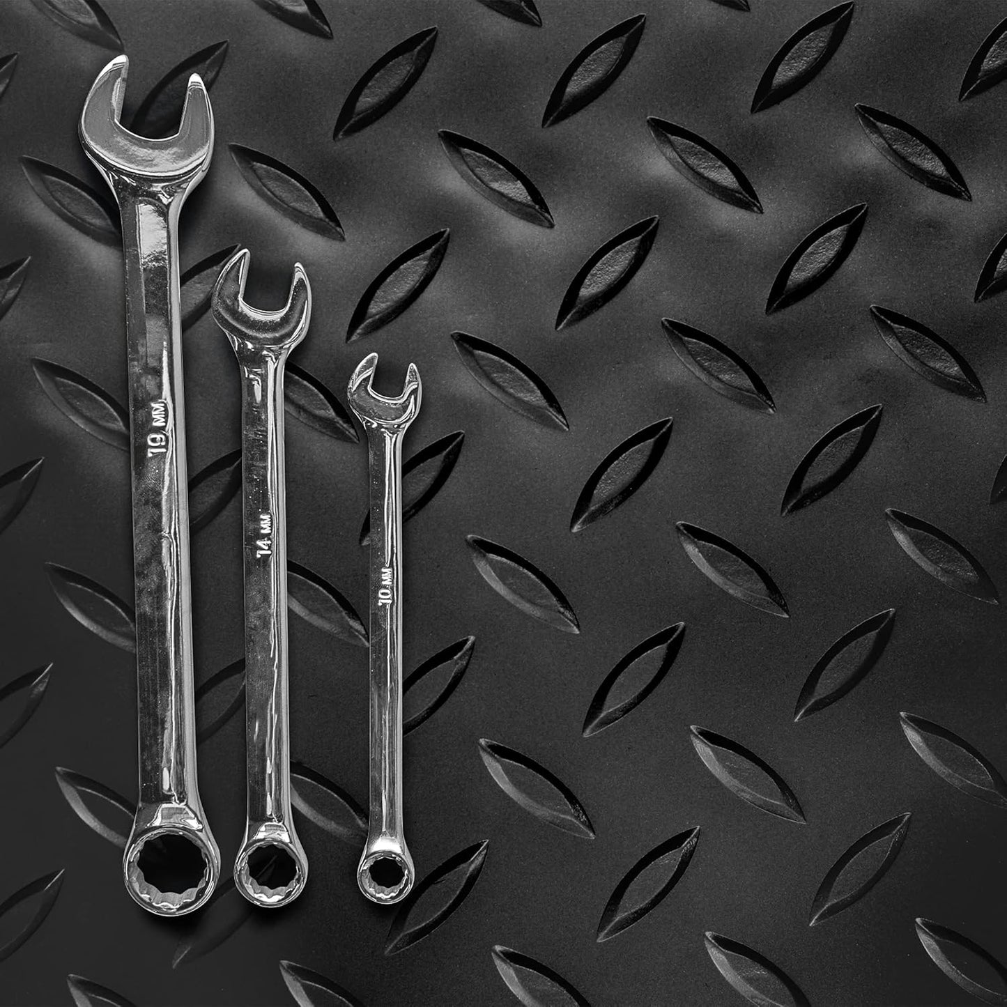 IncStores 2.5mm Thick Commercial-Grade Nitro Roll Garage Floor Mat | Flexible Vinyl Floor Mat for a Stronger and Safer Garage, Workshop, or Trailer | Diamond-Plate, Midnight Black, 8' x 40'