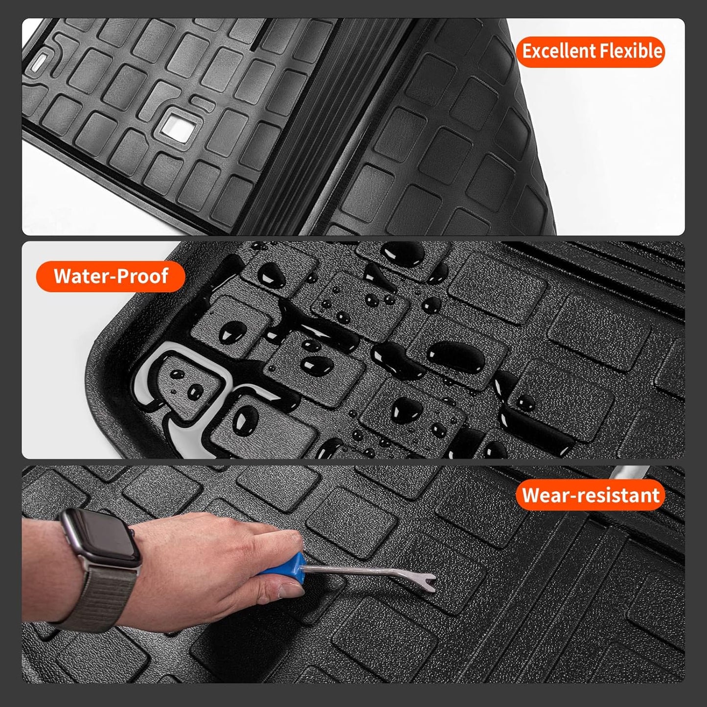 powoq Floor Mat Compatible with 2014-2019 Toyota Highlander Cargo Mat TPE All Weather Protection Cargo Liner Trunk Liner Replacement for 2014-2019 Toyota Highlander Accessories