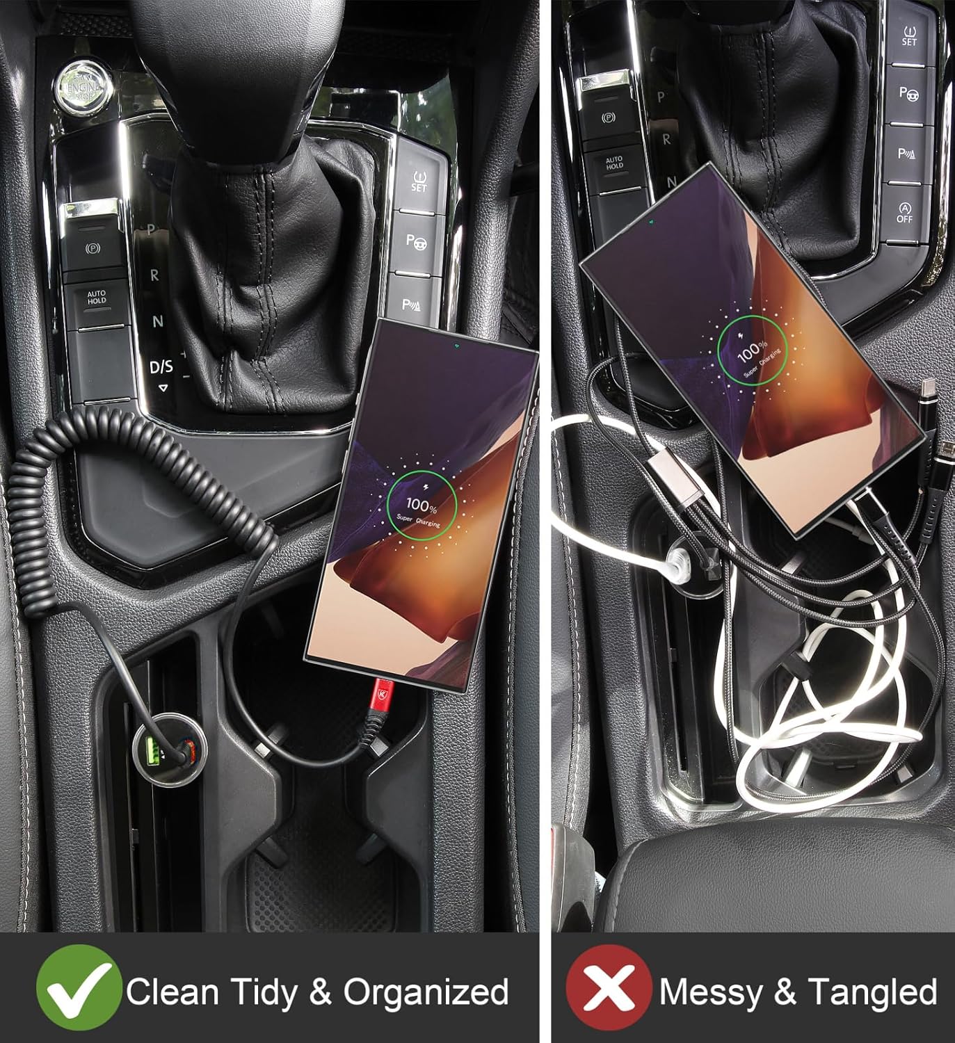 Coiled USB C Cable for Car 3FT & 6FT, USB C to USB C Fast Charging Cable USB Type C Cord Compatible with iPhone 16/15/Plus/Pro/Pro Max/MacBook Pro 2020/iPad Pro 2020/iPad Air 4/Samsung Galaxy S23-Red