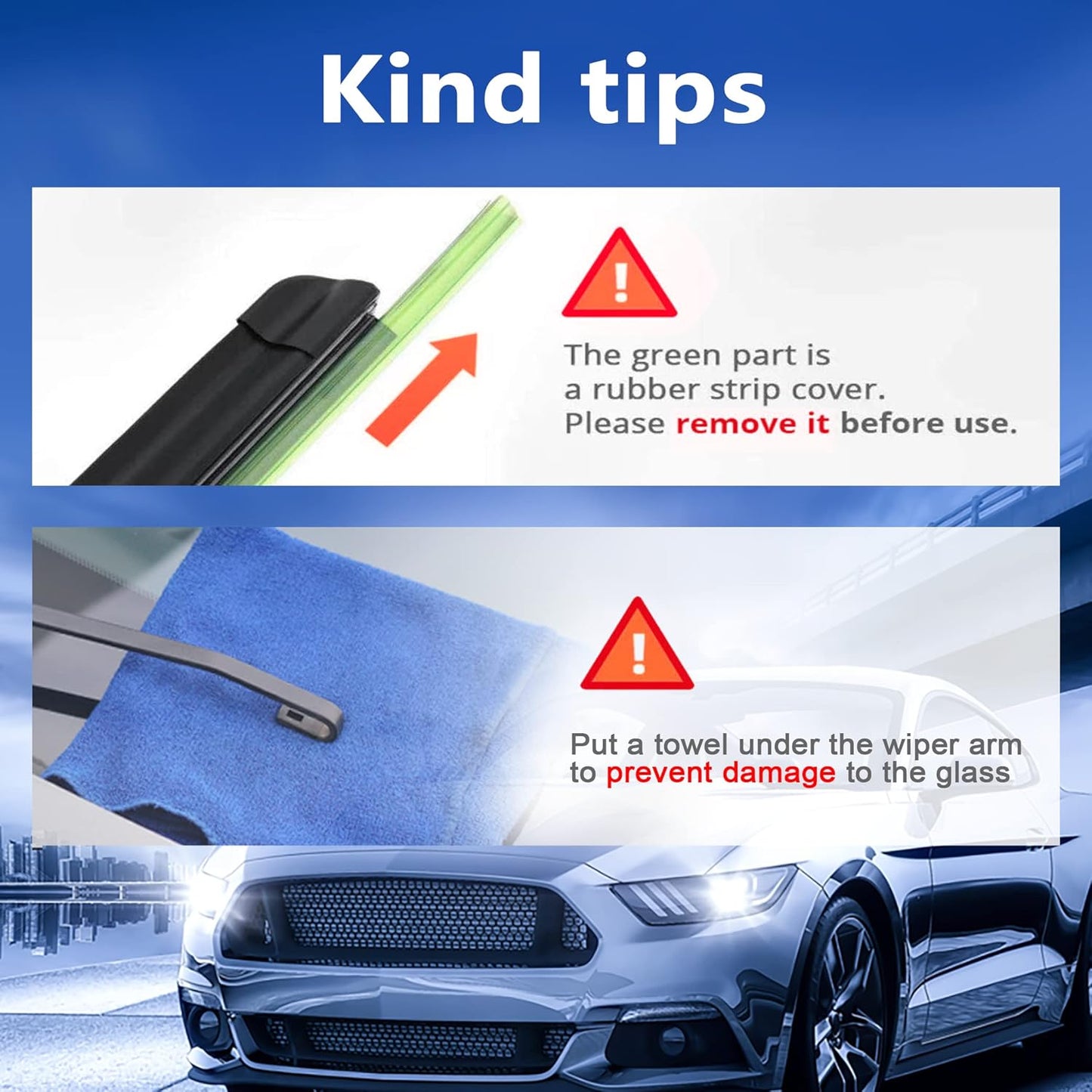 Windshield Wiper Blade Set Replacement for Toyota Rav4 2006-2012 Original Equipment Replacement Front Wiper Blades-24"/17"/12" (Set of 3) U/J Hook