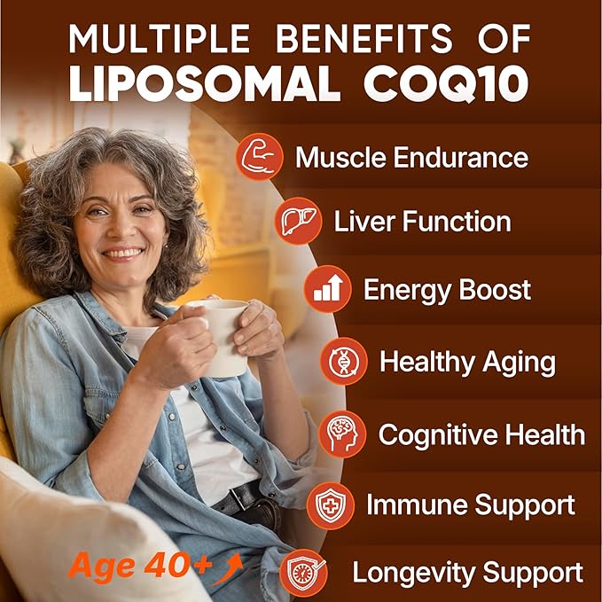CoQ10-200mg-Softgels, 120 Servings Liposomal CoQ10 PQQ & Black Pepper Extract for Maximum Absorption - Ultra Ubiquinone Coenzyme Q10 Supplement Powerful Antioxidant Supports Hear-t & Energy Boost