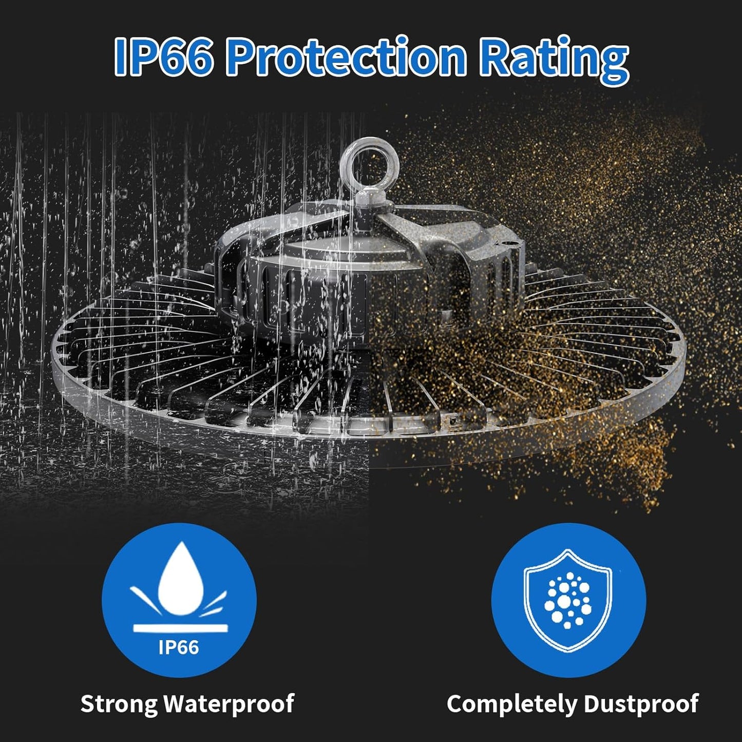 6 Pack UFO LED High Bay Light 250W, 35000 LM, 5000K with 5ft Power Cord, US Plug, Bright LED Shop Light for Basement Commercial Factory Garage Lighting, IP66 Waterproof, AC110-277V, ETL Listded