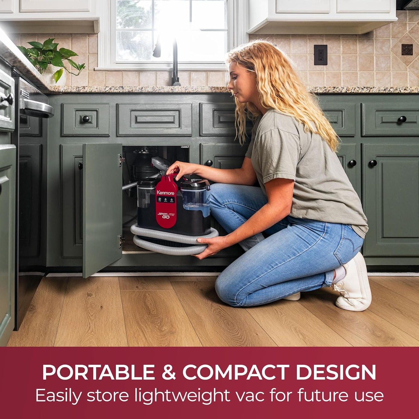 Kenmore KW1050 SpotLite™ Go Portable Heated Carpet & Upholstery Spot Cleaner, 16Kpa Power Suction with Versatile Tools for Pets, Area Rugs and Couches