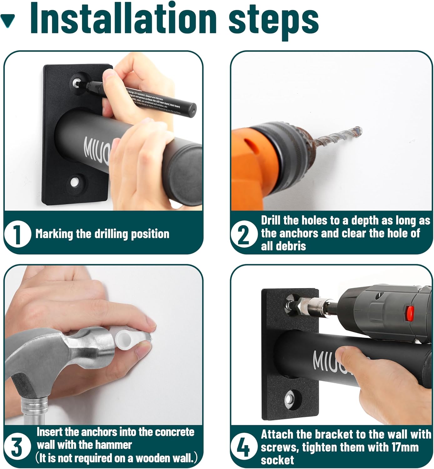 Weight Plate Holder, Wall Mounted Weight Rack Storage for Weight Plates, Home Gym Organizer