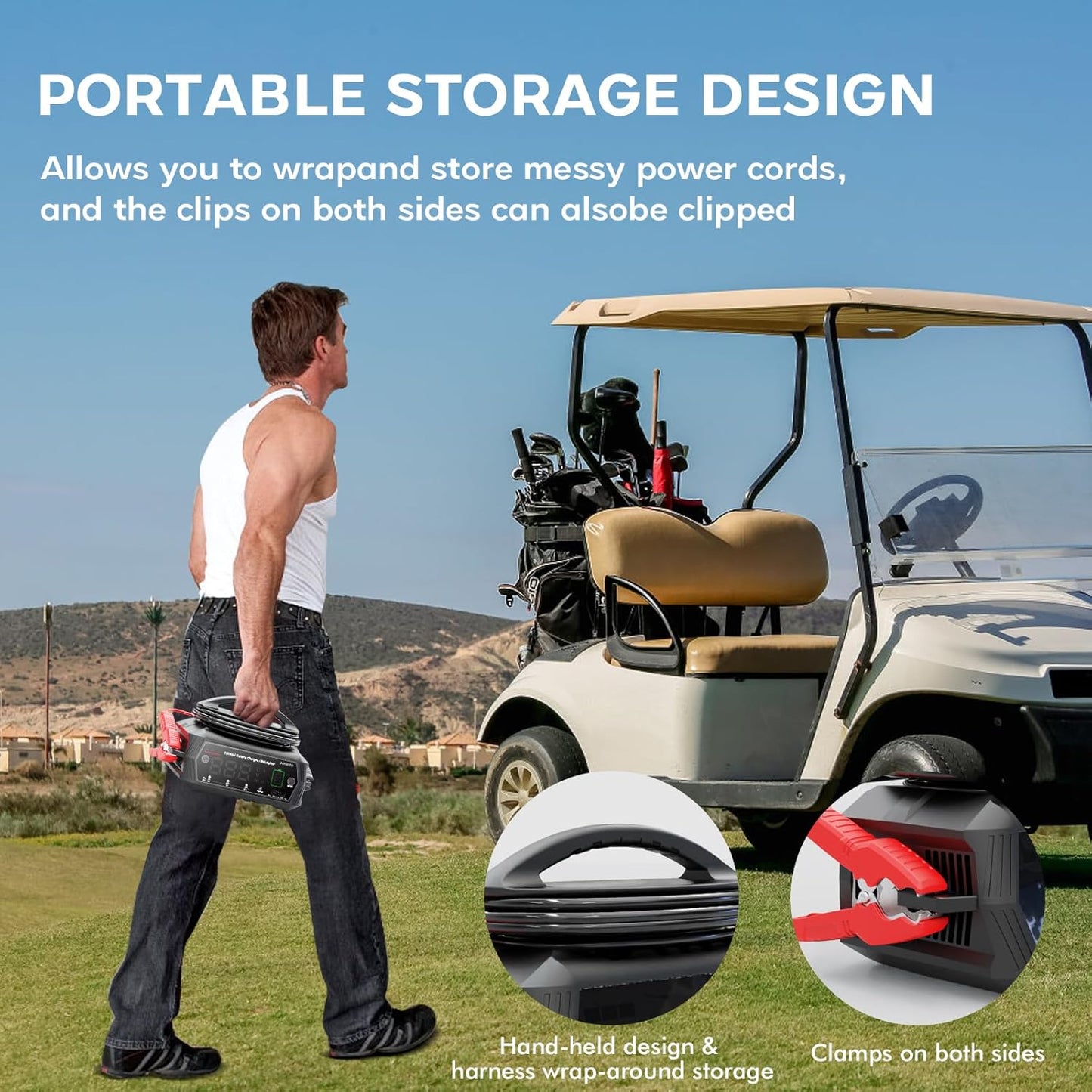 Golf Cart BatteryCharger 36V 18A and 48V 13A Trickle BatteryCharger,36 Volt Golf Cart Charger,for EZGO TXT Text with Powerwise,Lithium, LiFePO4, Lead-Acid AGM/Gel/SLA..BatteryCharger,D Style Plug